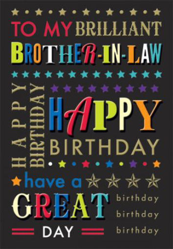 Picture of BROTHER IN LAW BIRTHDAY CARD